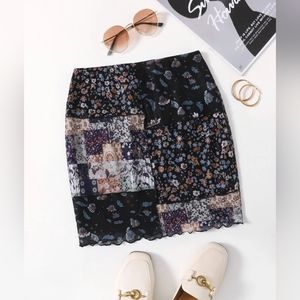 Mesh Patchwork Mini Skirt